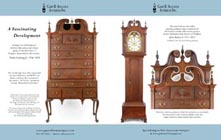 Ad for matching antique high chest and related John Bailey tall case clock