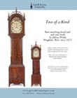 Ad for a matching antique tall case clock and dwarf clock by John Bailey