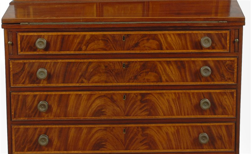 Federal Inlaid Secretary Desk, Southeastern, Mass