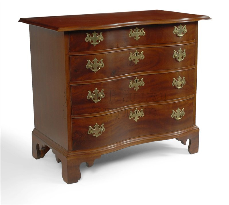 Chippendale Oxbow Chest of Drawers, North Shore, Mass