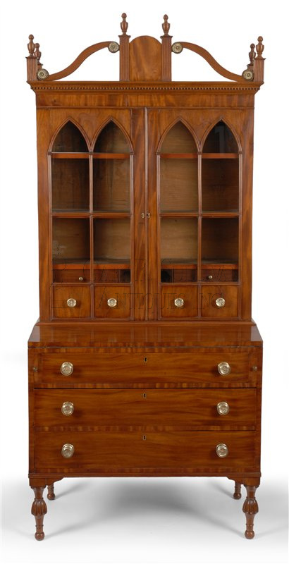 Sheraton Desk & Bookcase, Coastal, Maine