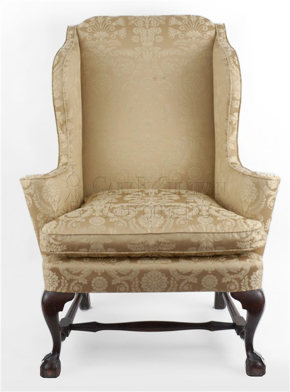 Chippendale wing chair, Boston, Mass