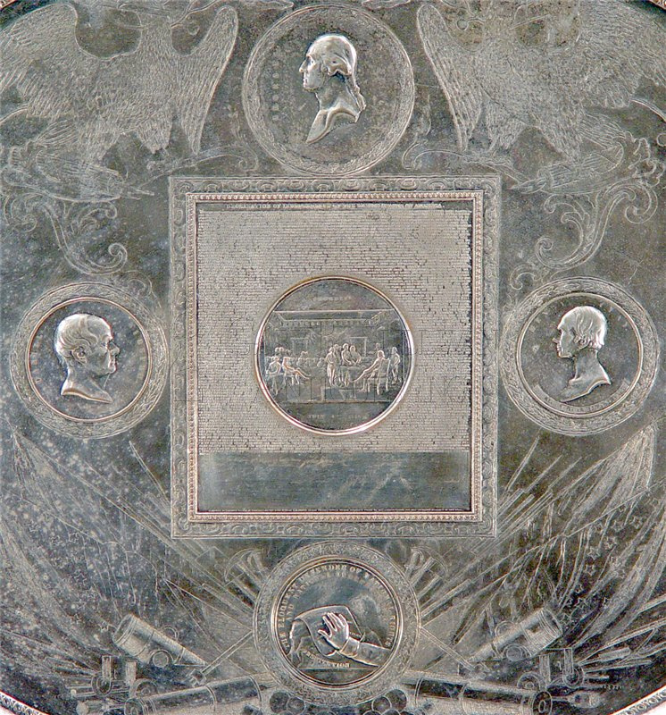 Commemorative Silver Tray, New York & Boston