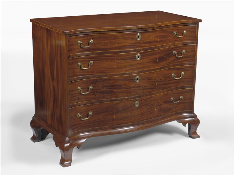 Joseph Rawson serpentine chest, Providence, RI, circa 1790-1800