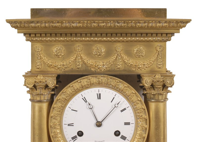 French Classical ormolu clock garniture, circa 1810