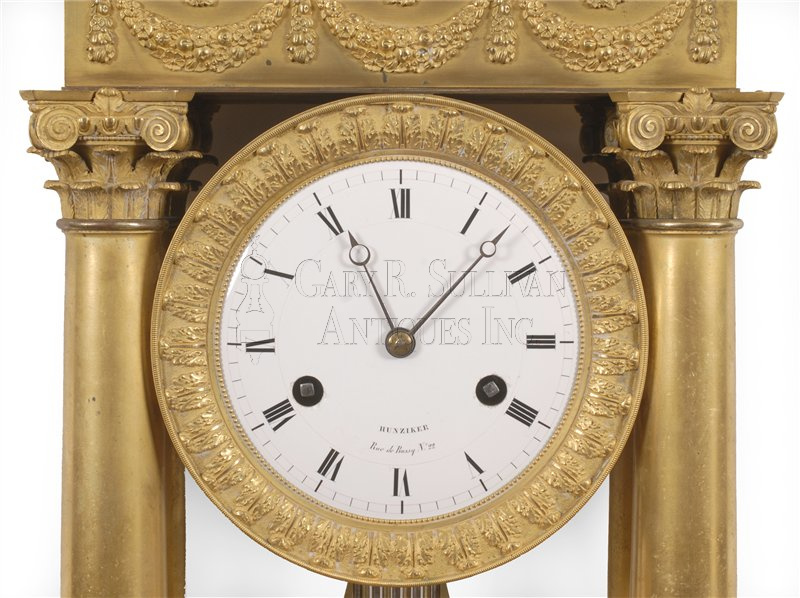 French Classical ormolu clock garniture, circa 1810