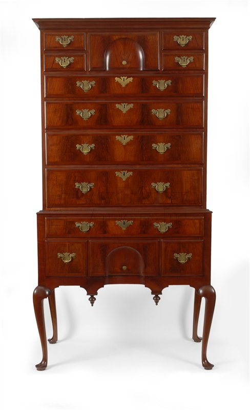 Queen Anne walnut highboy (Boston, Mass)