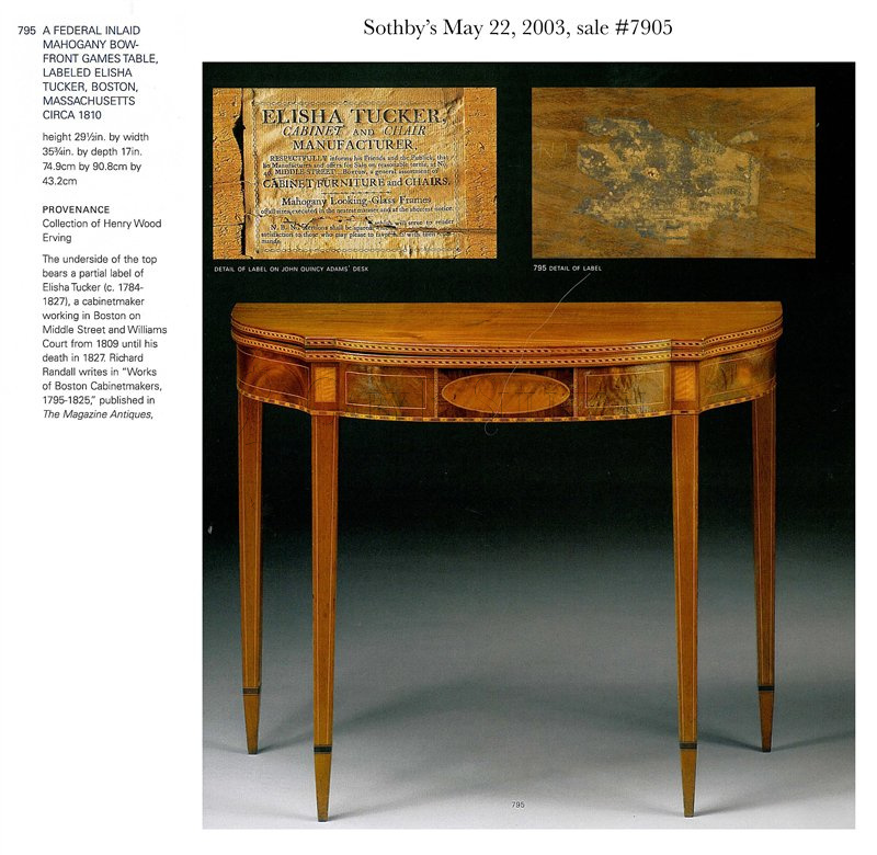 A Pair of Federal games table, Boston, circa 1790