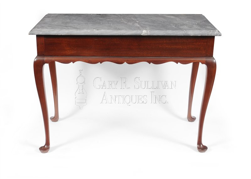 Queen Anne marble top pier table, Boston, circa 1740-60