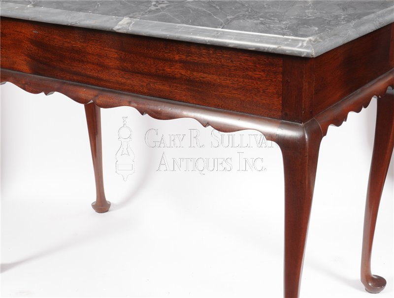 Queen Anne marble top pier table, Boston, circa 1740-60