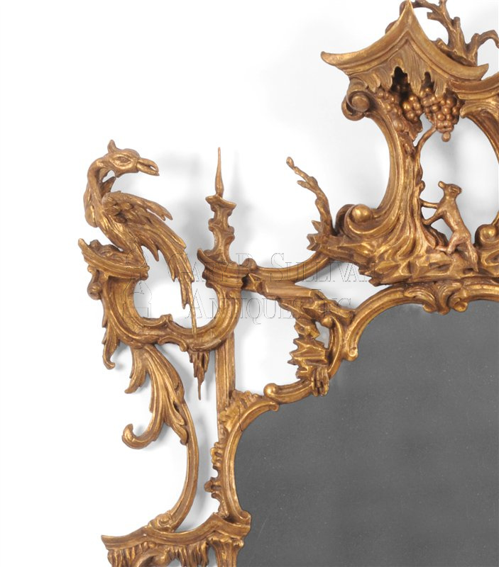 Rococo Giltwood Wall Mirror in the manner of Thomas Johnson (Philadelphia, PA)