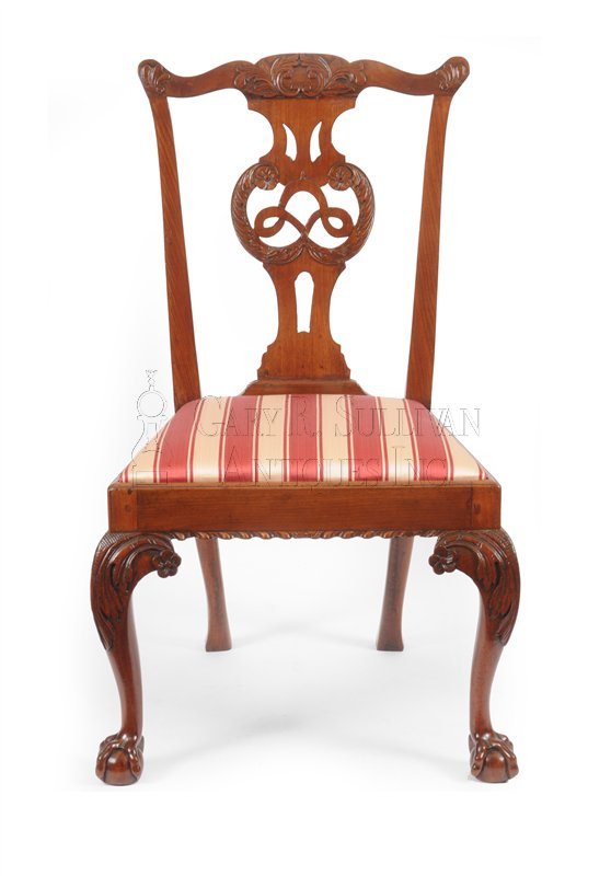 8 Chippendale mahogany dining chairs, (Irish)