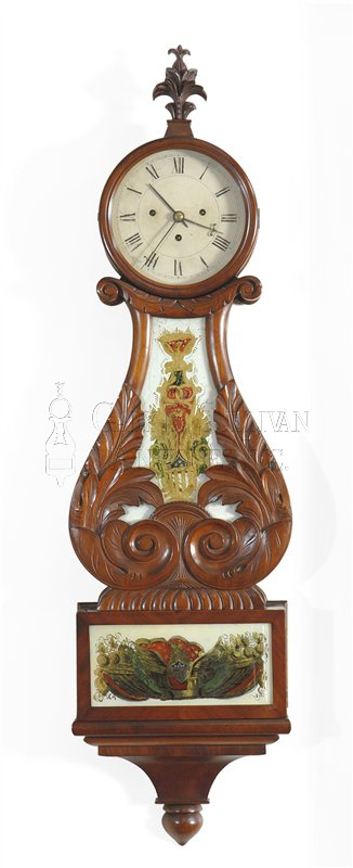 Abiel Chandler Lyre Clock (Concord, NH)