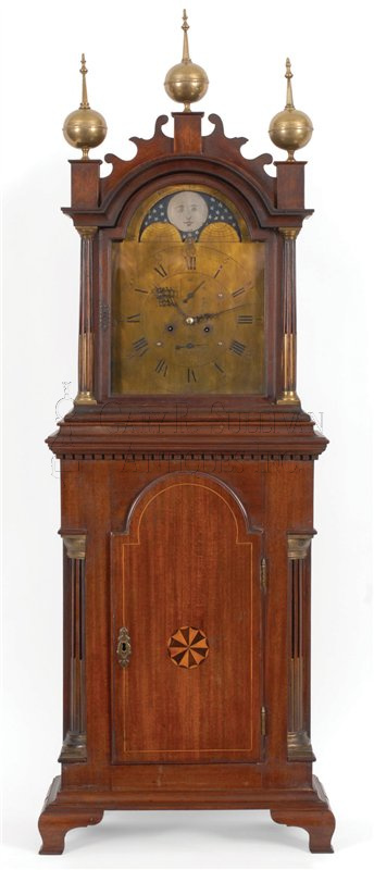 Caleb Leach Brass Dial Shelf Clock (Plymouth, Mass.)