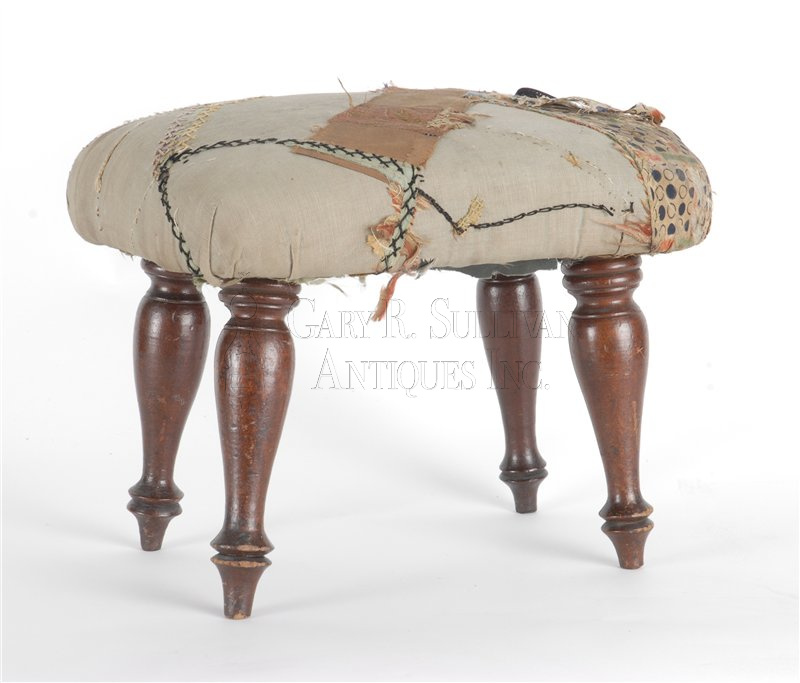 Labeled Foot Stool, Winchendon, Mass